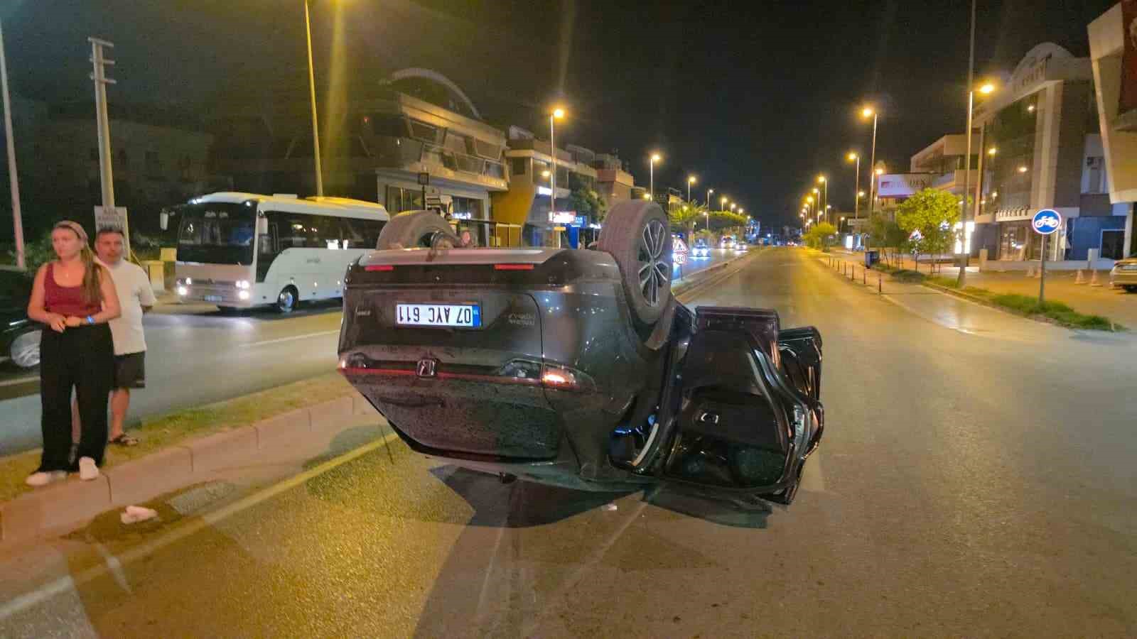 Virajı alamayan araç takla attı, sürücü yaralandı