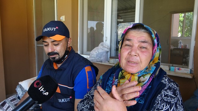 Alevlerin arasından kurtarılan Nesibe teyze kahramanıyla buluştu